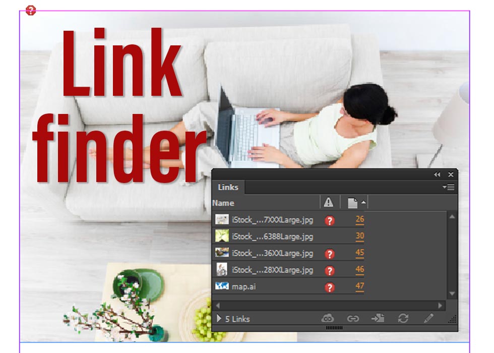 InDesign link finder script